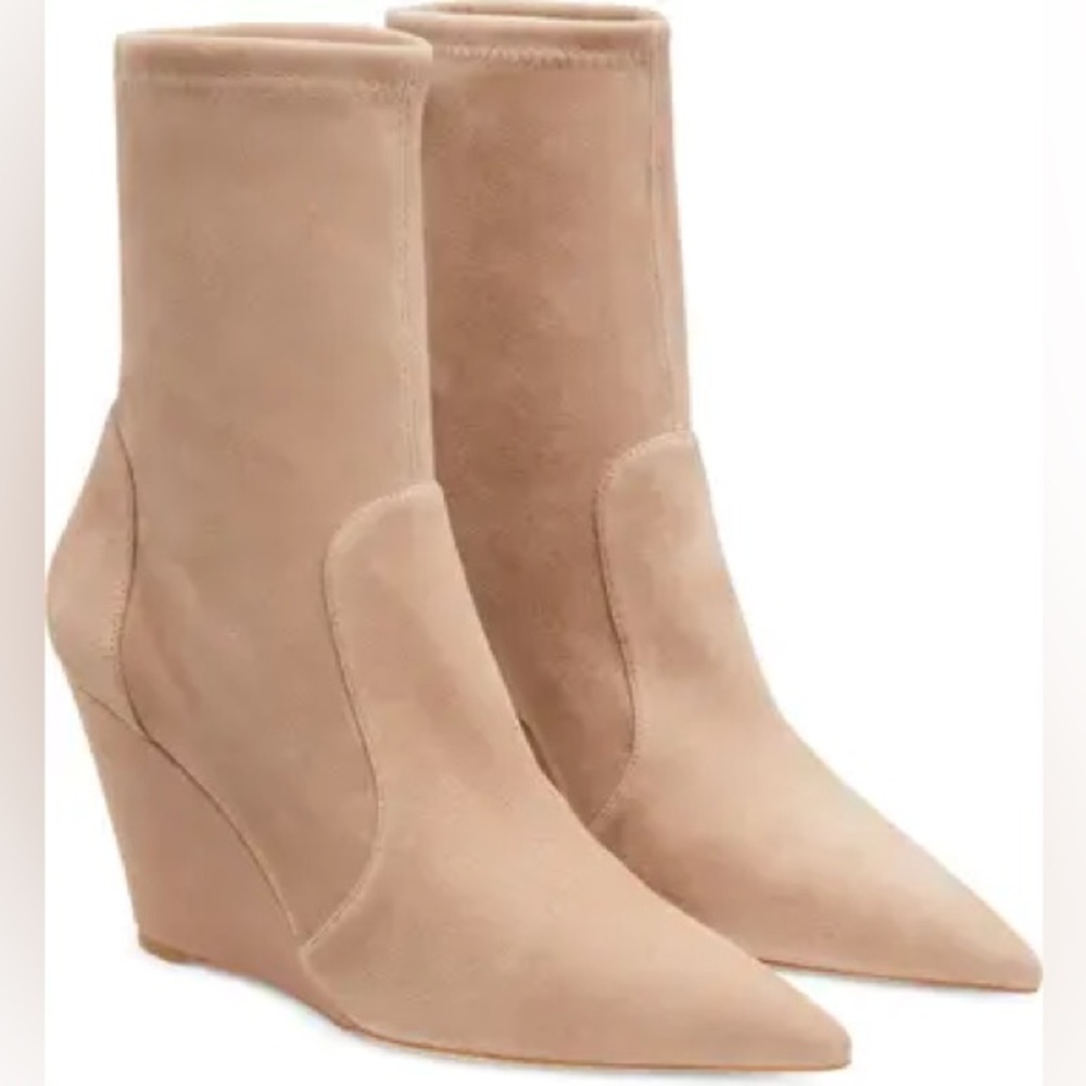Stuart Wedge 85 Pointed Toe Sock Bootie (Women)
Stuart Weitzman